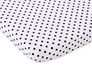 Sheet made of cotton 120x60cm white with black dots
